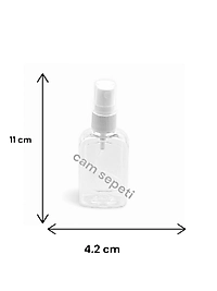 50 cc Kare Plastik Şişe Sprey kapaklı